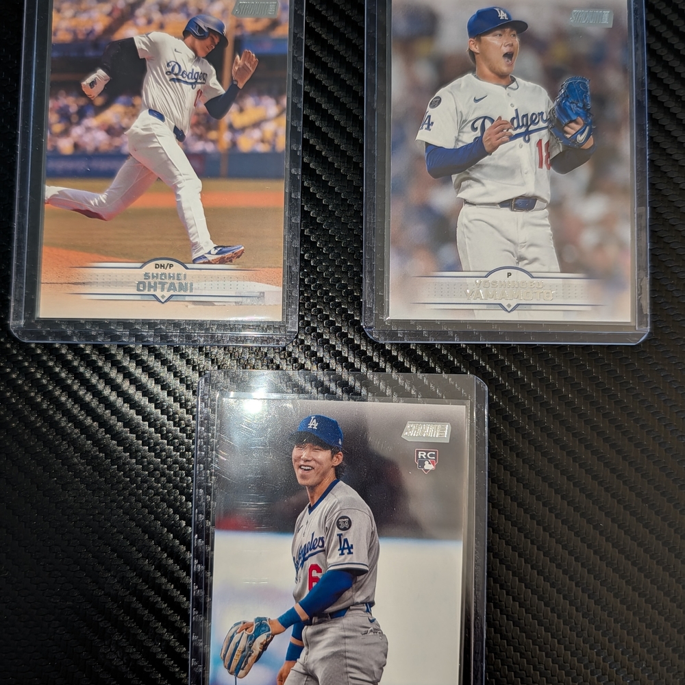2025 Topps Stadium Club Dodgers 3 Card Lot - Ohtani, Kim, Yamamoto